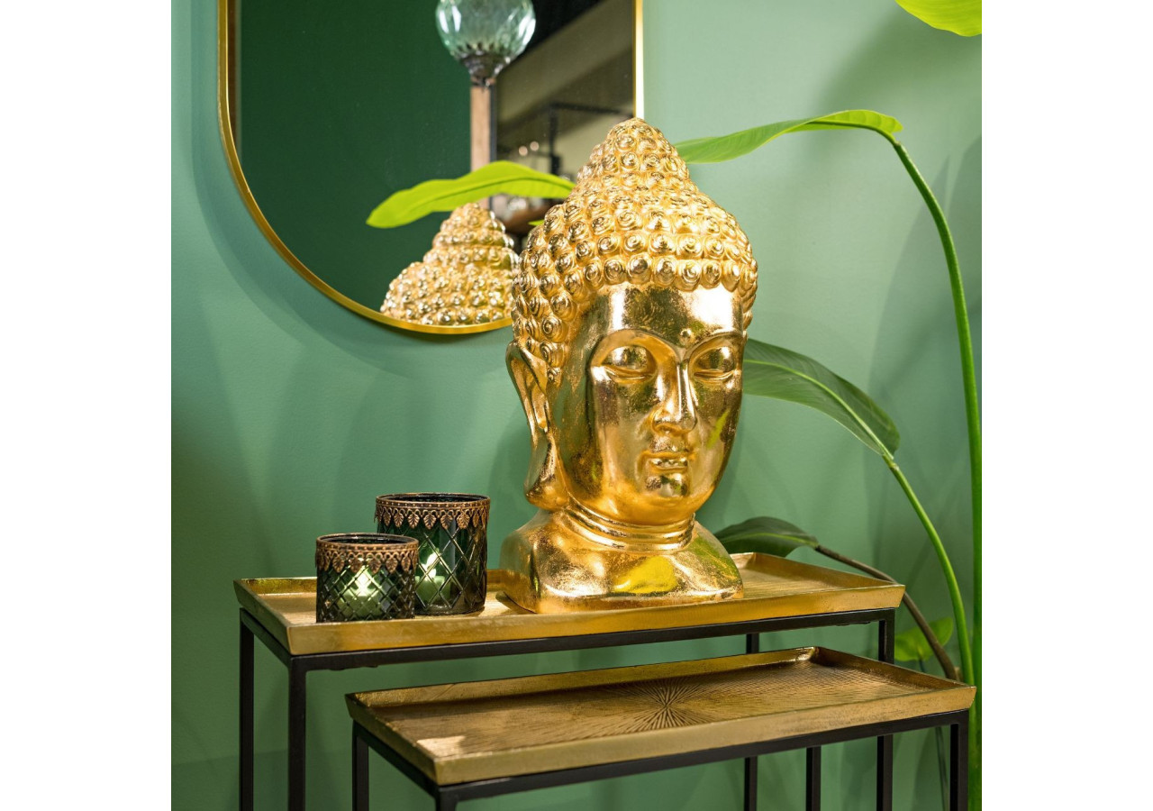 Tête de Bouddha dorée - Magnesia, dimensions B27 x T25 x H47 cm - 10016402 - WURM
