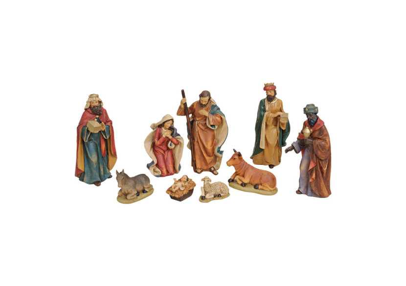 Ensemble de figurines de crèche - 9 pièces de 4 à 19 cm en poly - 10016346 - WURM
