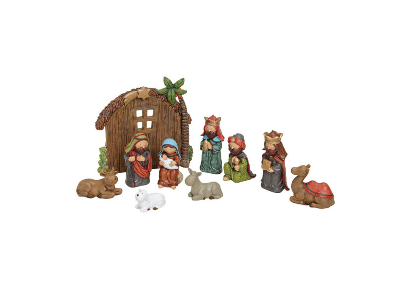 Set de figurines de crèche en polyéthylène - 10 pièces, 3 à 17 cm - 10016299 - WURM