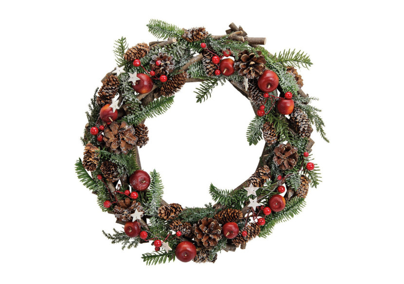 Couronne de Noël en bois et plastique - 38 x 9 x 38 cm - 10016091 - WURM