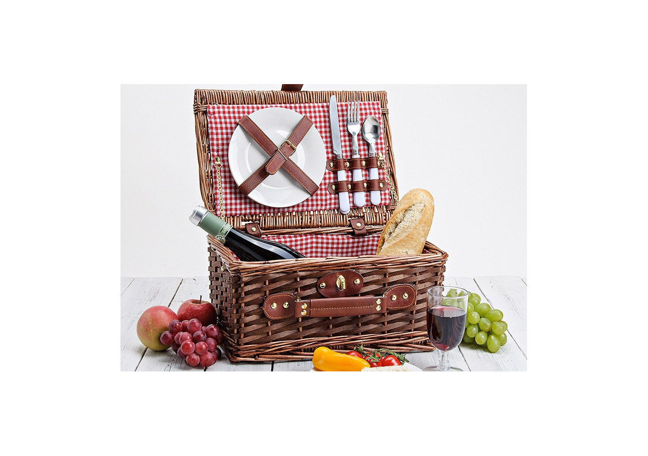 Panier de Pique-Nique pour 2 - Osier, 36 x 18 x 25 cm - 10015936 - WURM