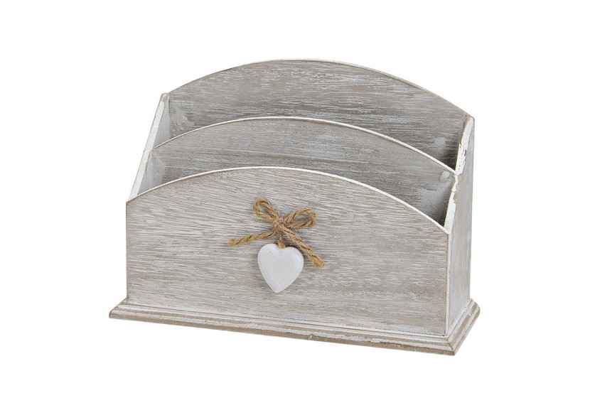 Porte-lettres Vintage - 2 Compartiments en Bois, 23 x 8 x 17 cm - 10015890 - WURM