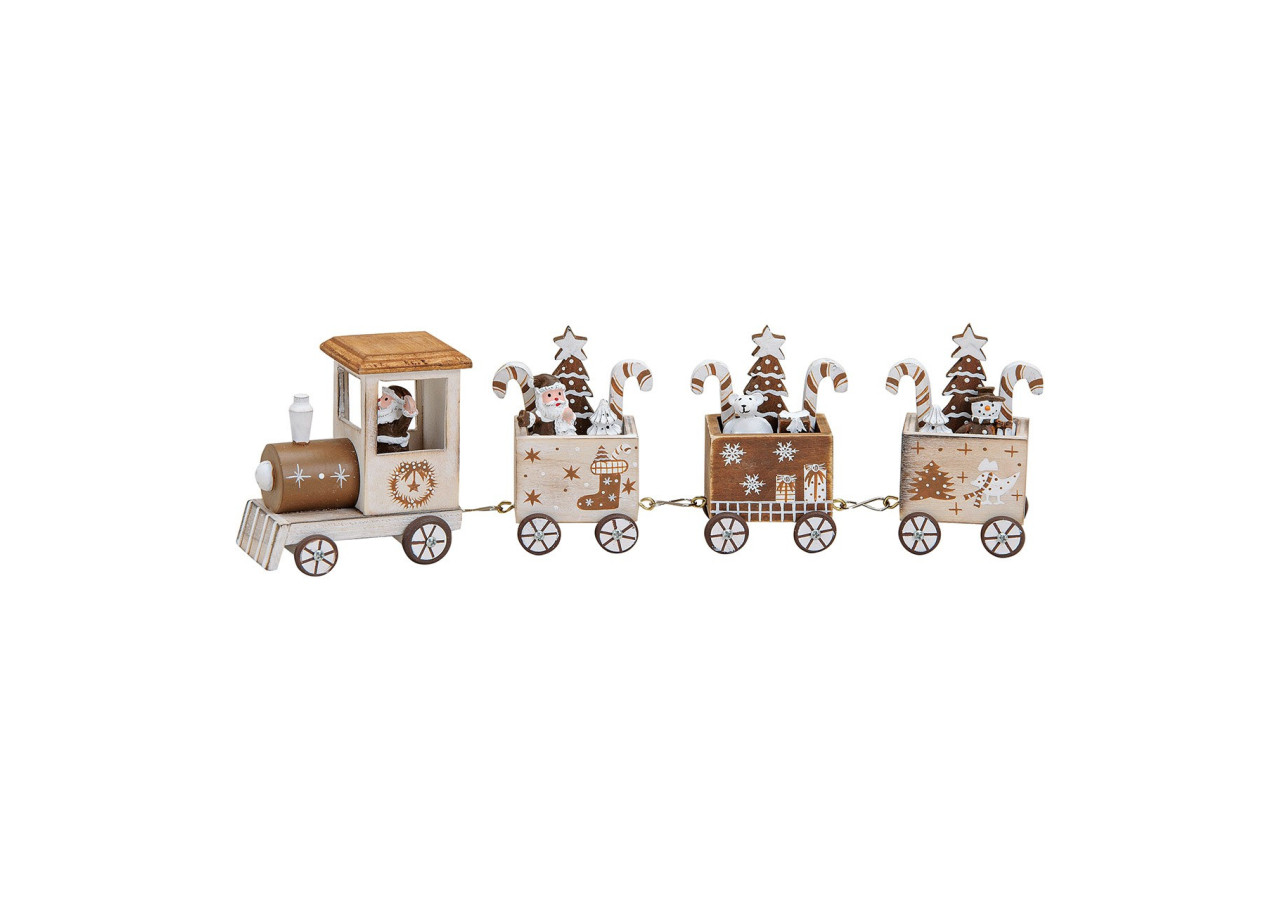 Train de Noël en bois - 4 pièces, 31 x 5 x 8 cm - 10015634 - WURM