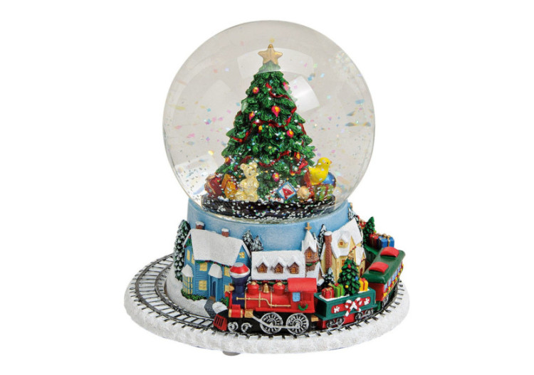 Boîte à musique/Snow globe - Train, 14x18x14 cm - 10014618 - WURM