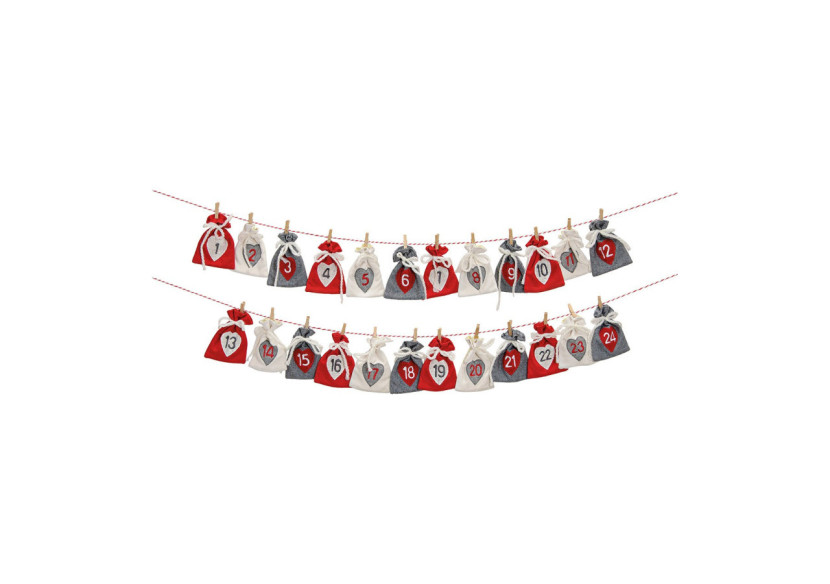Calendrier de l'Avent en textile - 24 sachets, 220 cm - 10014547 - WURM