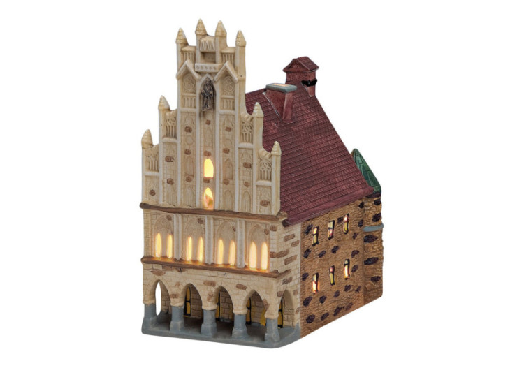 Maison lumineuse Wurm Rathaus Münster - Porcelaine, 17x14x15 cm - 10014539 - WURM