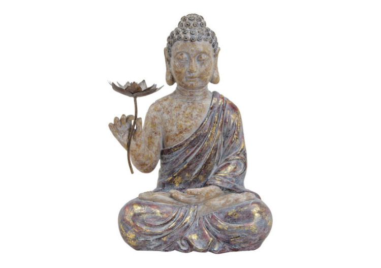 Statue de Bouddha assis - Rouge et brun, 35x24x48 cm - 10014487 - WURM