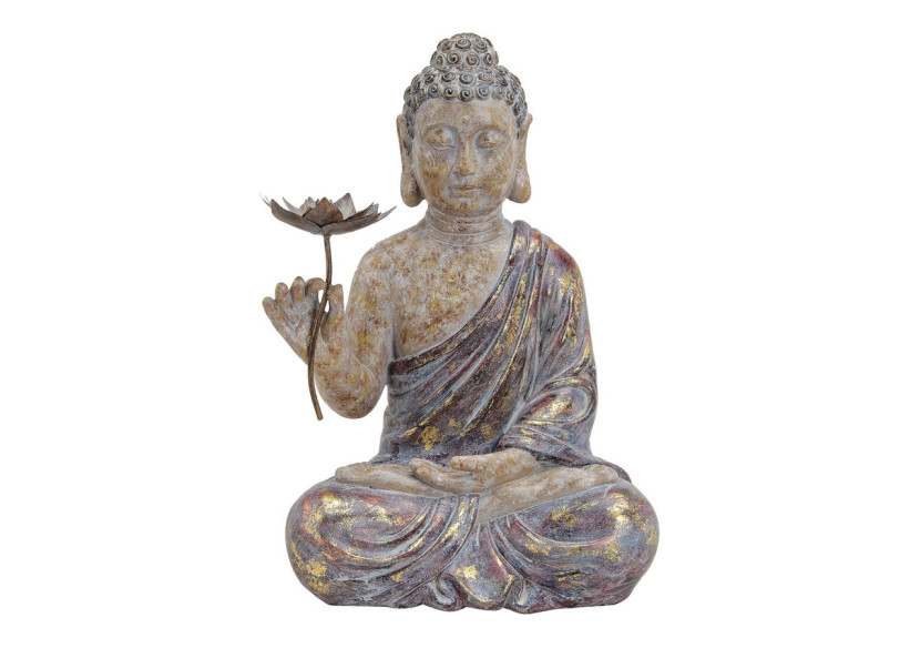 Statue de Bouddha assis - Rouge et brun, 35x24x48 cm - 10014487 - WURM