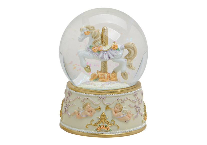 Boîte à Musique en Forme de Boule Nostalgique avec Cheval - Dimensions 10x15x10 cm - 10014148 - WURM Boîte à Musique en Forme de Boule Nostalgique avec Cheval - Dimensions 10x15x10 cm - 10014148 - WURM