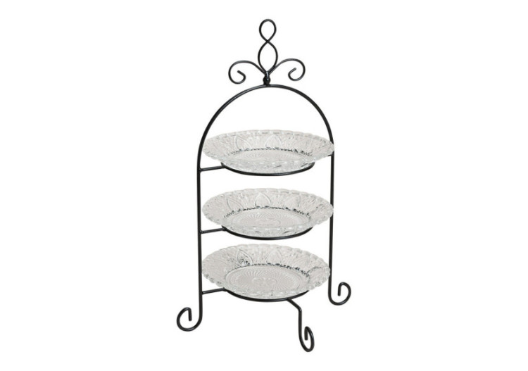 Etagère en Verre et Métal à 3 Niveaux - Dimensions 22x37x22 cm - 10013945 - WURM