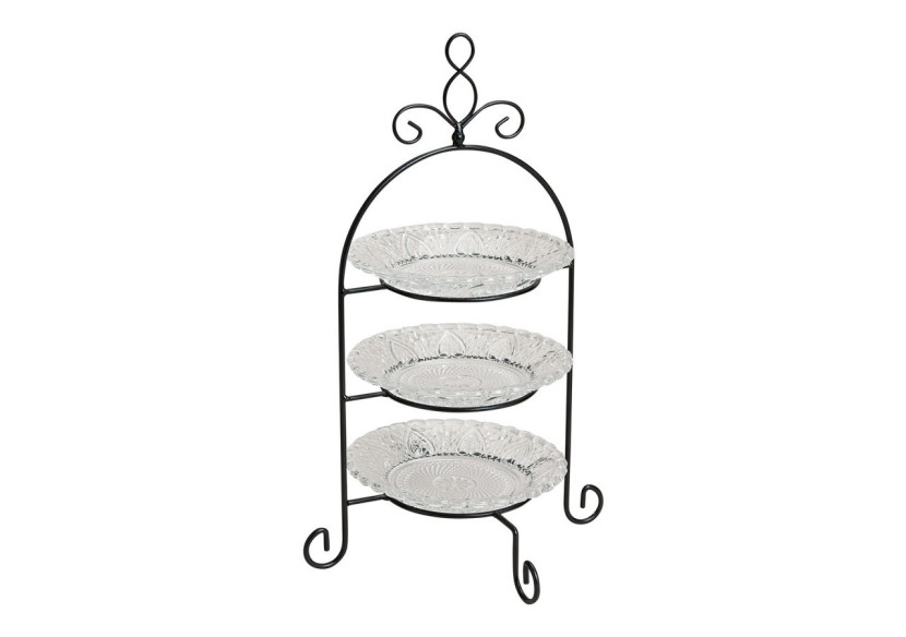 Etagère en Verre et Métal à 3 Niveaux - Dimensions 22x37x22 cm - 10013945 - WURM