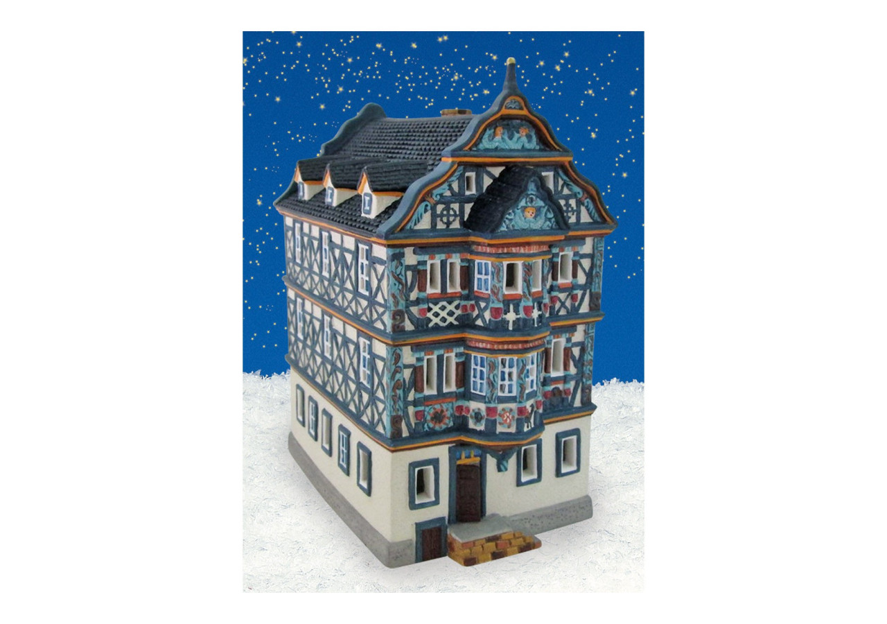 Maison Lichthaus Killingerhaus - Décoration en Porcelaine Colorée 11x17x21cm - 10013567 - WURM