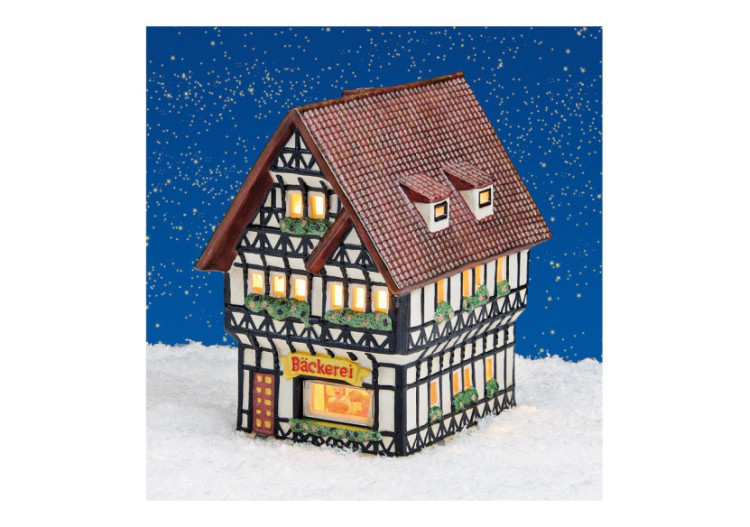 Maison Lichthaus Boulangerie - Décoration en Porcelaine avec Vitre 11x16x17cm - 10013563 - WURM 2