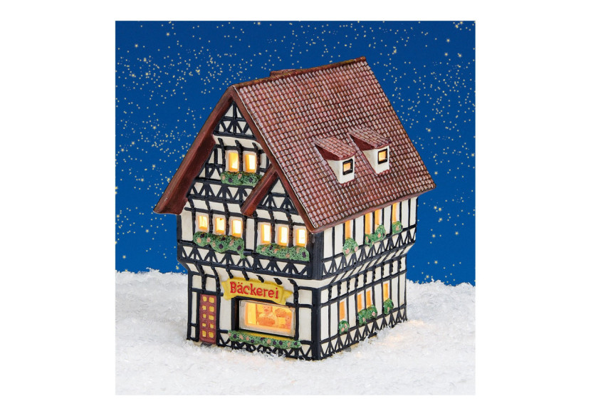 Maison Lichthaus Boulangerie - Décoration en Porcelaine avec Vitre 11x16x17cm - 10013563 - WURM