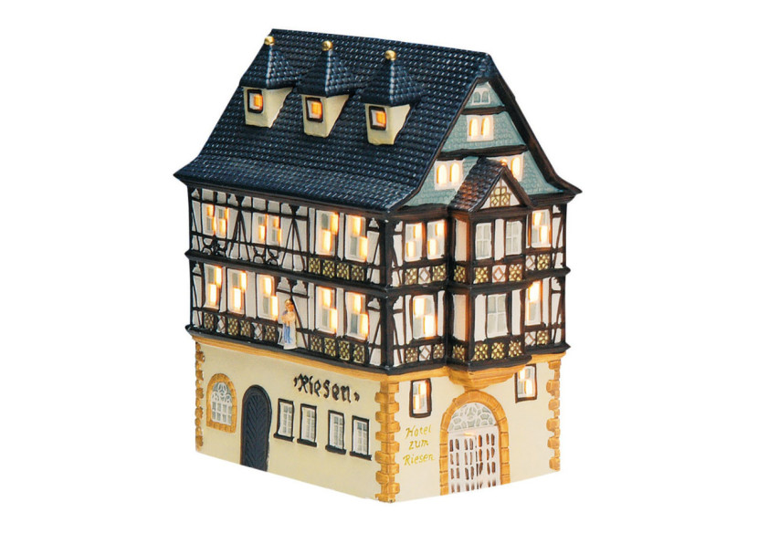Maison Lichthaus Hotel - Décoration en Porcelaine Colorée 17x22x10cm - 10013186 - WURM