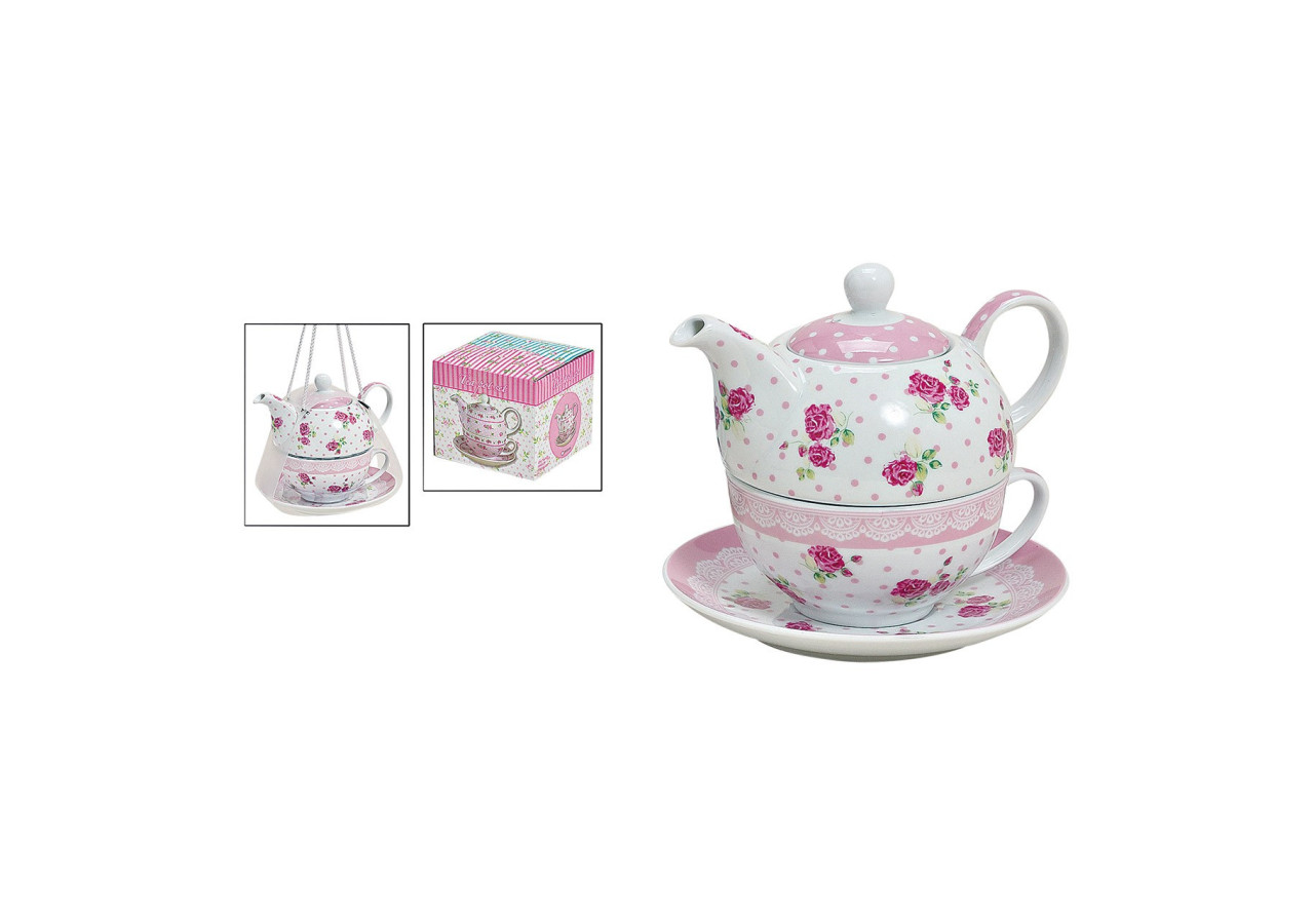 Ensemble théière et tasse rose - Porcelaine - 10012235 - WURM