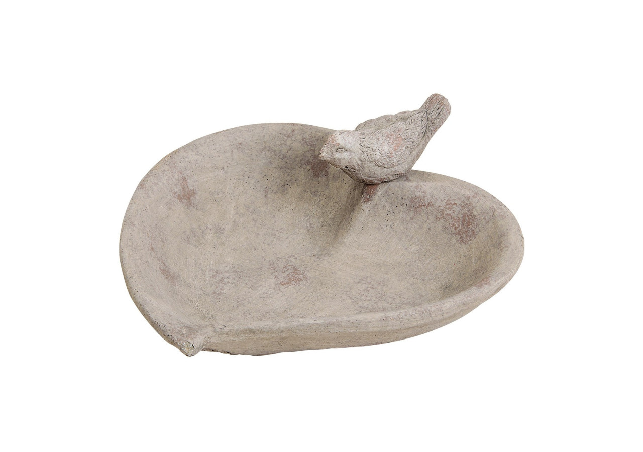 Bols pour Oiseaux en Cœur - En Terre Cuite Grise 16x10x26cm - 10011158 - WURM