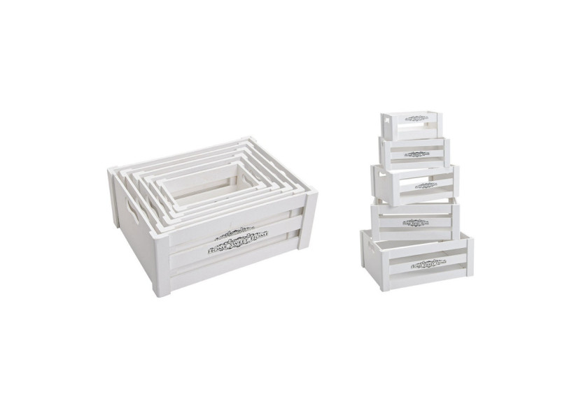 Set de Casiers en Bois - 5 Pièces Blanches 37x28x15cm - 10011060 - WURM Set de Casiers en Bois - 5 Pièces Blanches 37x28x15cm - 10011060 - WURM