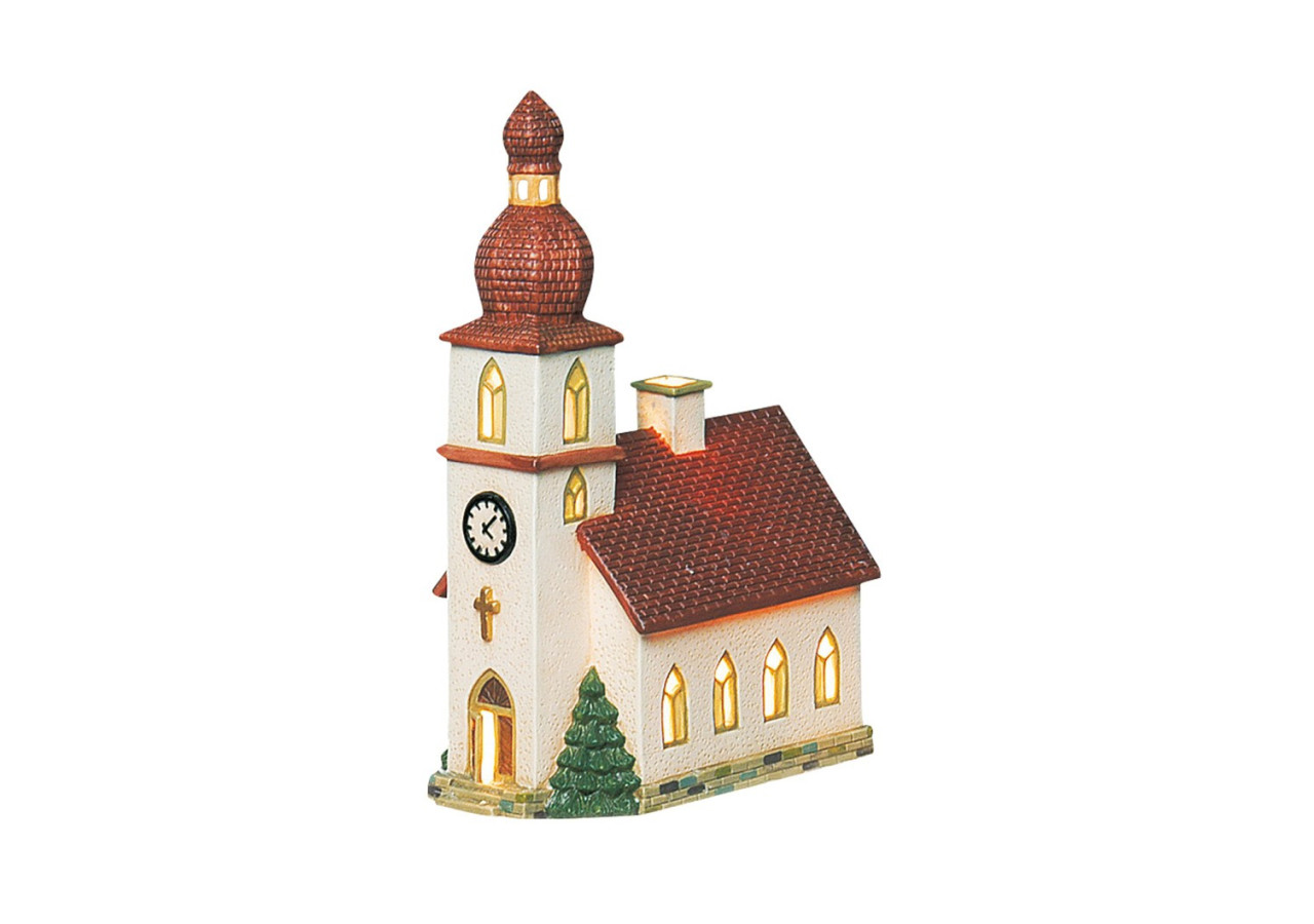 Maison Lichthaus Église Ramsau - Porcelaine colorée 14x21x8cm - 10010089 - WURM