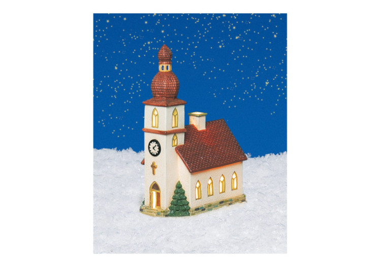 Maison Lichthaus Église Ramsau - Porcelaine colorée 14x21x8cm - 10010089 - WURM 2