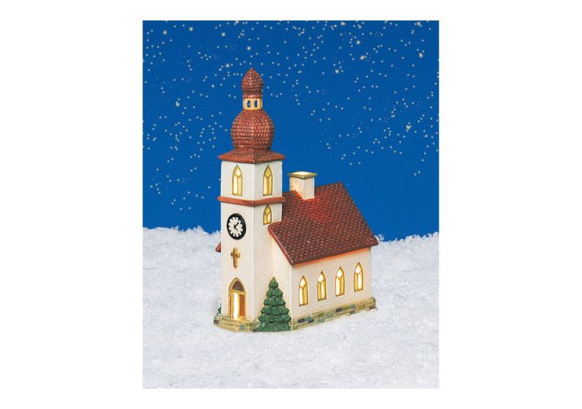 Maison Lichthaus Église Ramsau - Porcelaine colorée 14x21x8cm - 10010089 - WURM