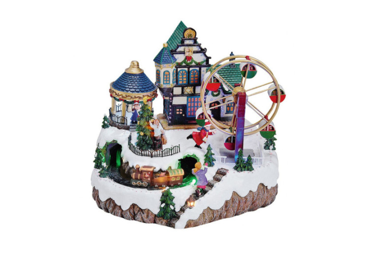 Scène d'Hiver Musicale - Décoration animée avec train et arbre - 10010010 - WURM