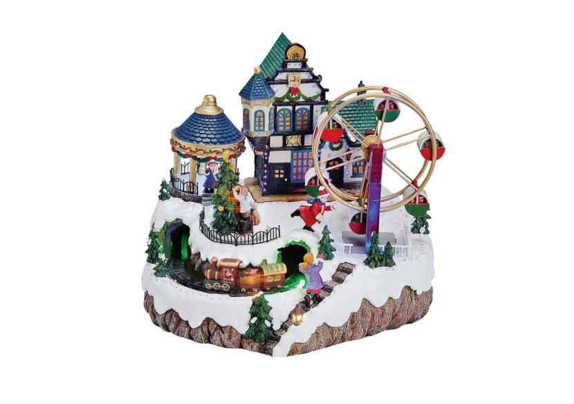 Scène d'Hiver Musicale - Décoration animée avec train et arbre - 10010010 - WURM