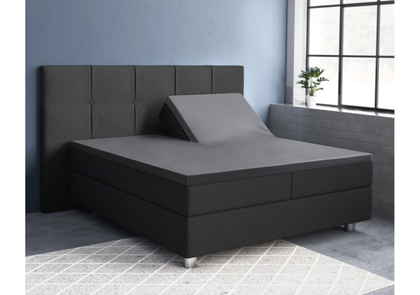 Housse de Matelas Splittopper Satijn - Antracite 180 x 200 cm - 15024006 - Primaviera Deluxe