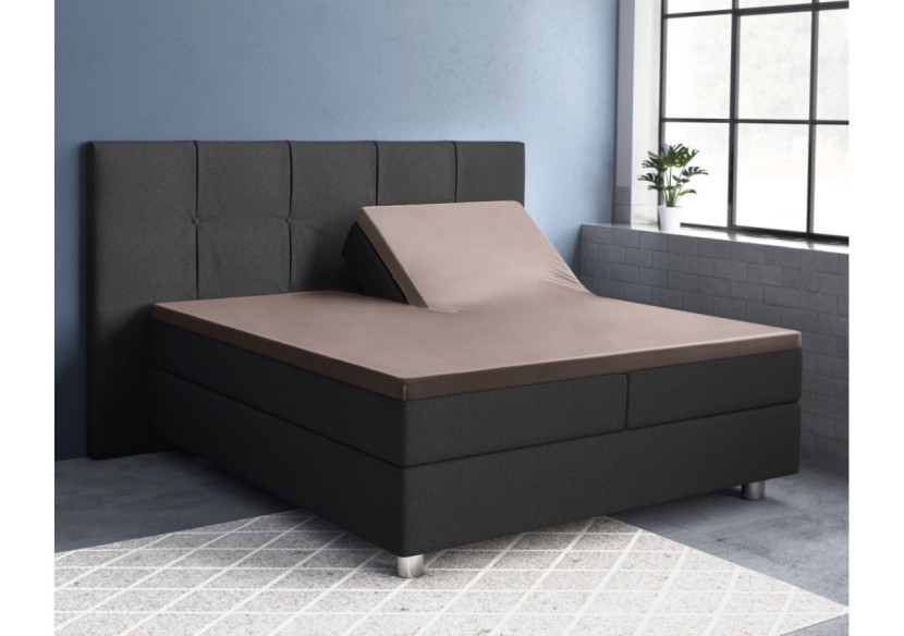 Housse de matelas Splittopper Satijn - Taupe 160 x 200 cm - 15024002 - Primaviera Deluxe