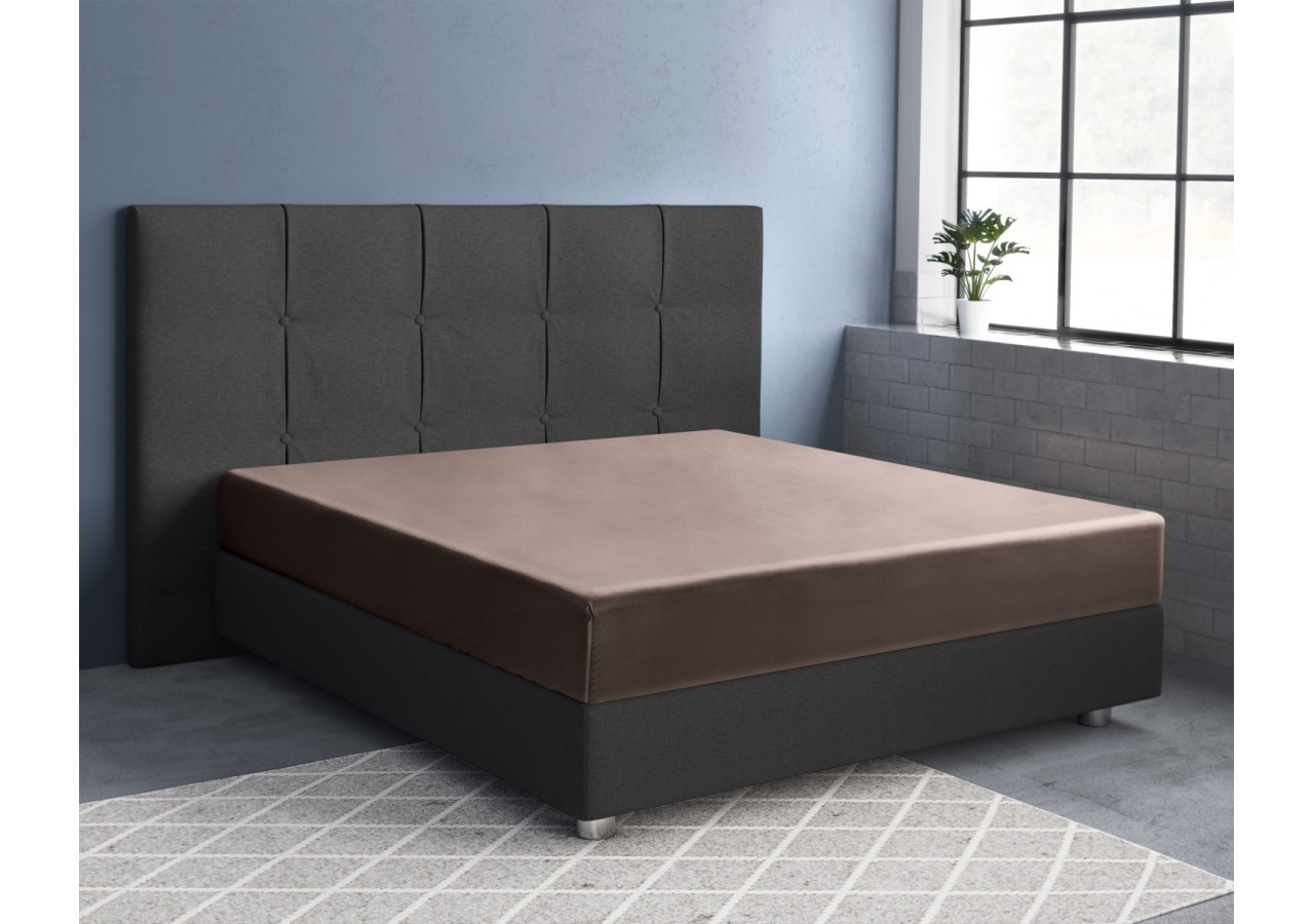Housse de Matelas Satinée Taupe - 70 x 200 cm, Pratique et Élégante - 15020981 - Primaviera Deluxe