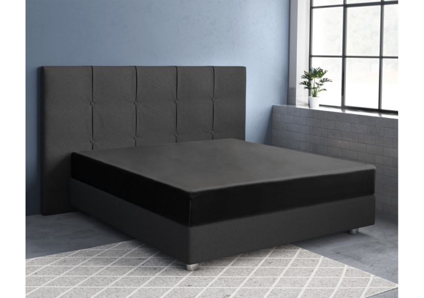 Housse de Matelas Satin Noir - 160 x 220 cm, Coton Satiné de Luxe - 15020952 - Primaviera Deluxe