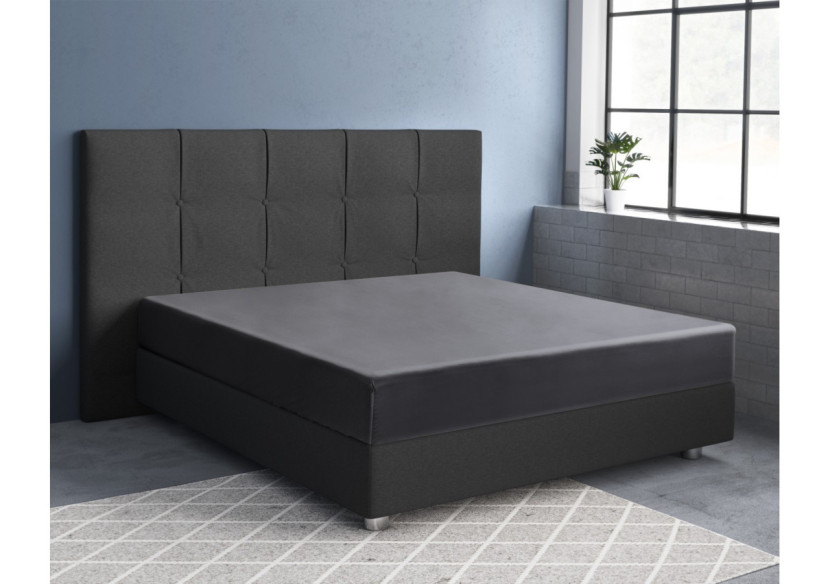 Housse de Matelas Satinée Anthracite - 200 x 220 cm - 15020944 - Primaviera Deluxe