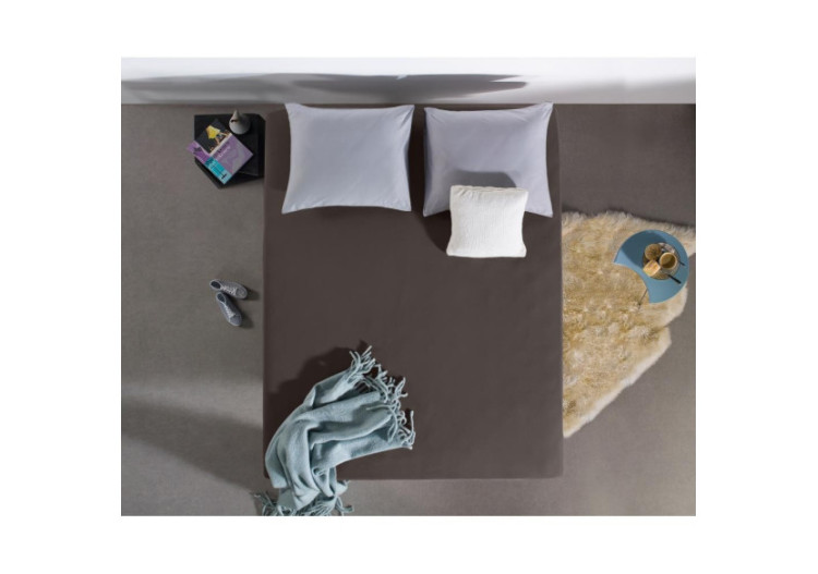 Housse de Matelas Dubbel Jersey 220g - Taupe Profond 190/200 x 220/230 - Royal Textile