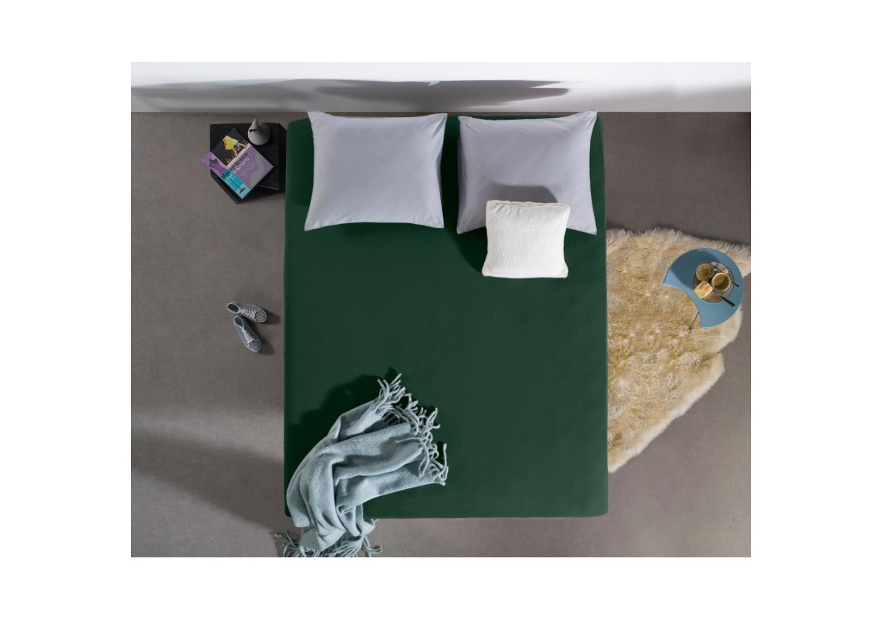 Housse de Matelas Double Jersey - Vert Botanique 80/100 x 220 cm - Royal Textile
