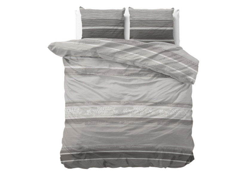 Housse de Couette Morning Grijs - 200 x 200/220 cm en 100% coton - 14020988 - Sleeptime