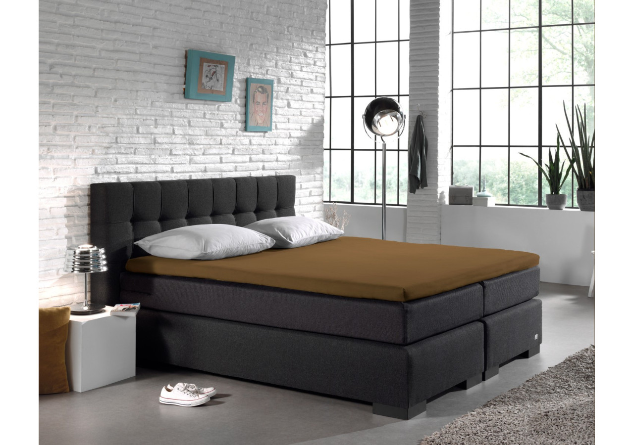 Housse de Matelas Splittopper Taupe - 200 x 220 cm en Percal de Coton - 14019480 - Royal Textile