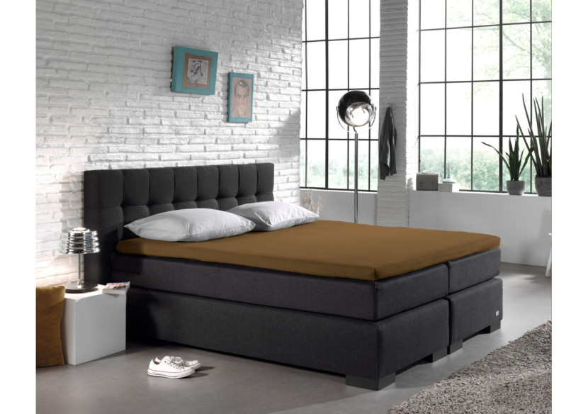 Housse de Matelas Splittopper Taupe - 200 x 220 cm en Percal de Coton - 14019480 - Royal Textile