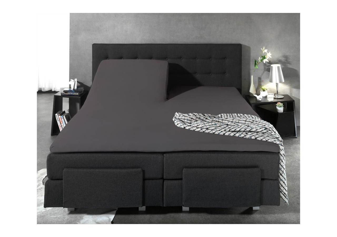 Housse de Matelas Splittopper - Coton Percal Antracite 200 x 220cm - 14019477 - Royal Textile