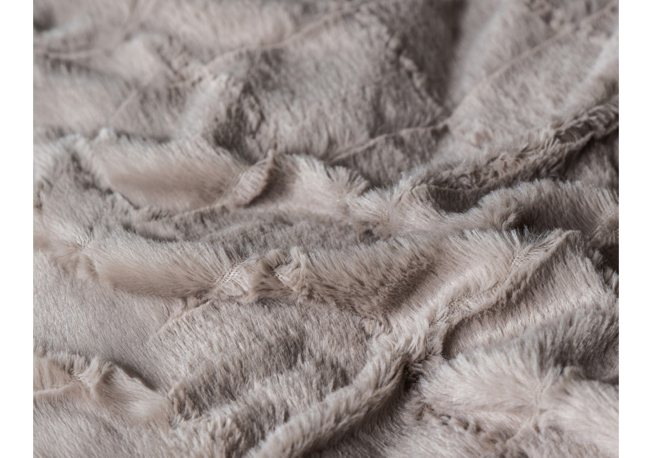 Housse de couette en fausse fourrure Taupe - 140x200/220 cm, design tendance - 17022296 - Royal Textile