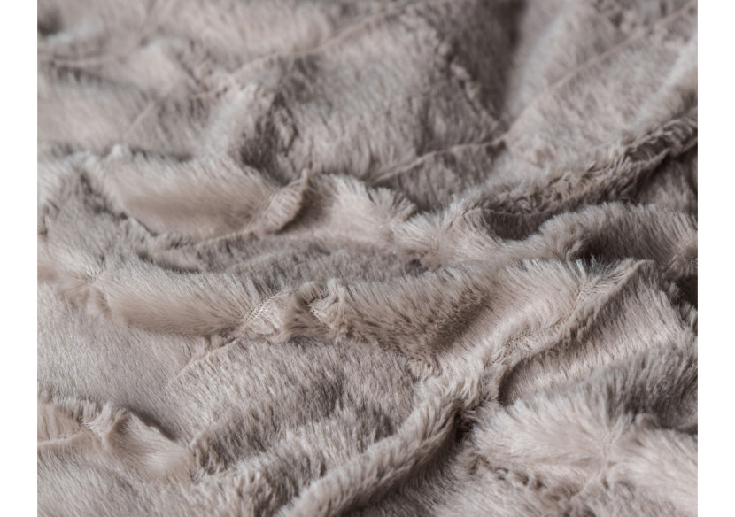 Housse de couette en fausse fourrure Taupe - 140x200/220 cm, design tendance - 17022296 - Royal Textile