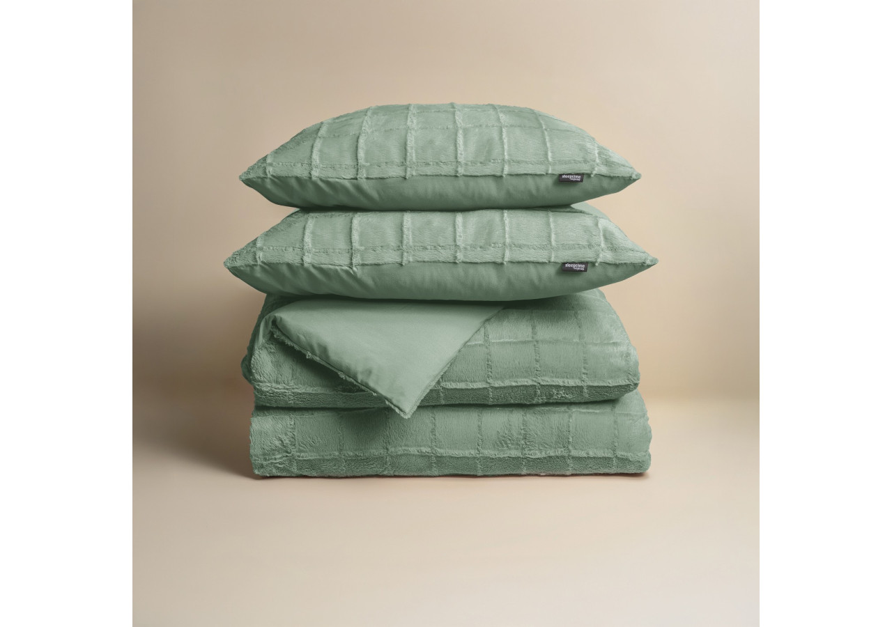 Housse de Couette en Fausse Fourrure Vert Foncé - 200x200/220cm - 17022294 - Royal Textile