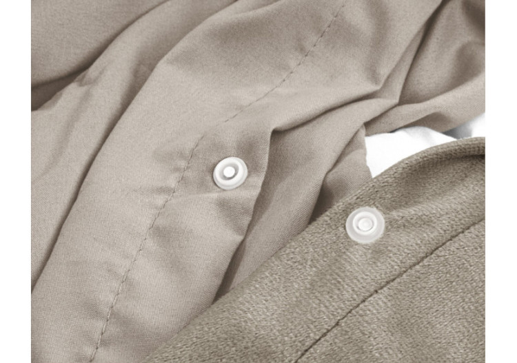 Housse de couette Velvet Uni - Taupe/Gris 140x200/220cm - 17021268 - Mondex