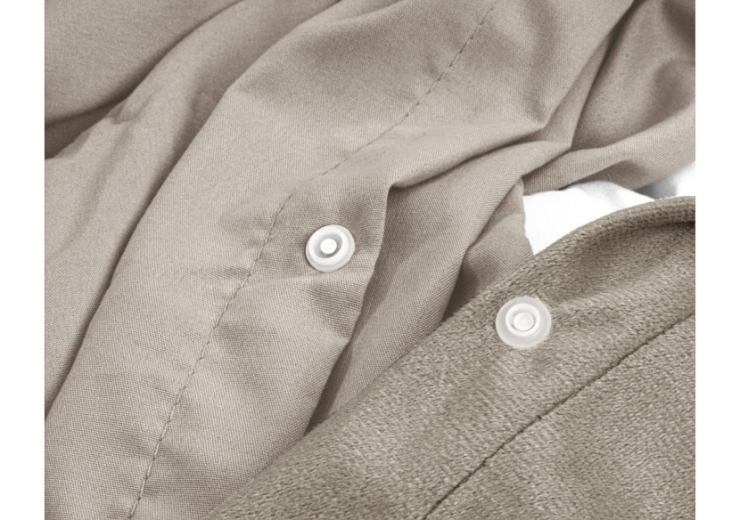 Housse de couette Velvet Uni - Taupe/Gris 140x200/220cm - 17021268 - Mondex