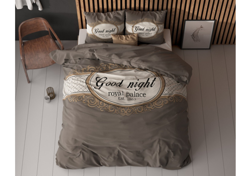 Housse de Couette Royal Palace Taupe - 200 x 220 cm, Microfibres Douces - 17021677 - Royal Textile