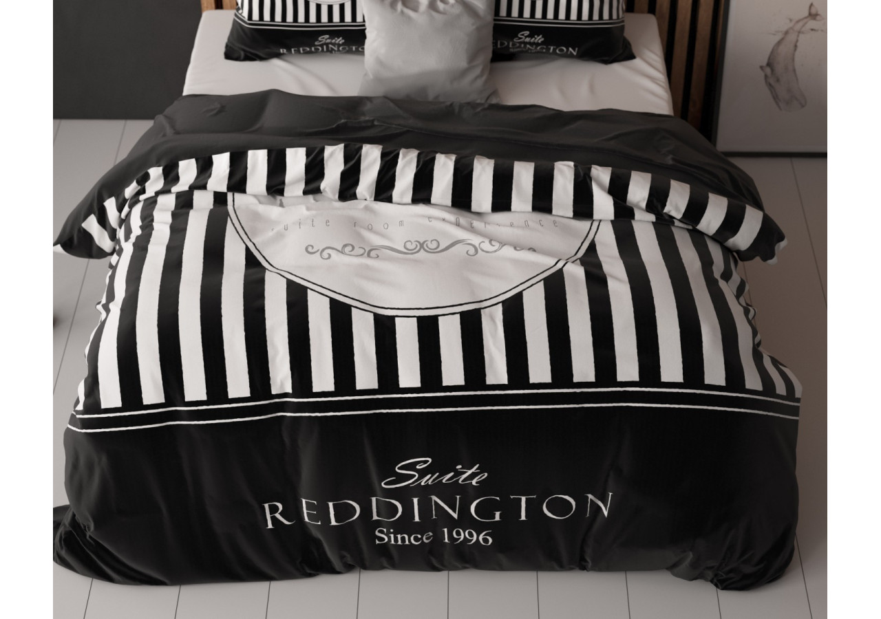 Housse de Couette Reddington Zwart - 140 x 200/220 cm, Microfibre Douce - 17021673 - Royal Textile