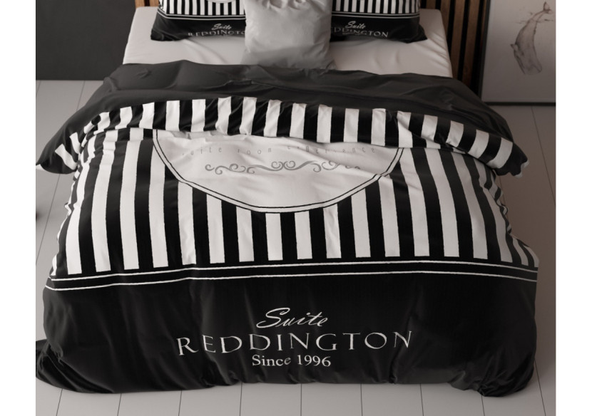 Housse de Couette Reddington Zwart - 140 x 200/220 cm, Microfibre Douce - 17021673 - Royal Textile