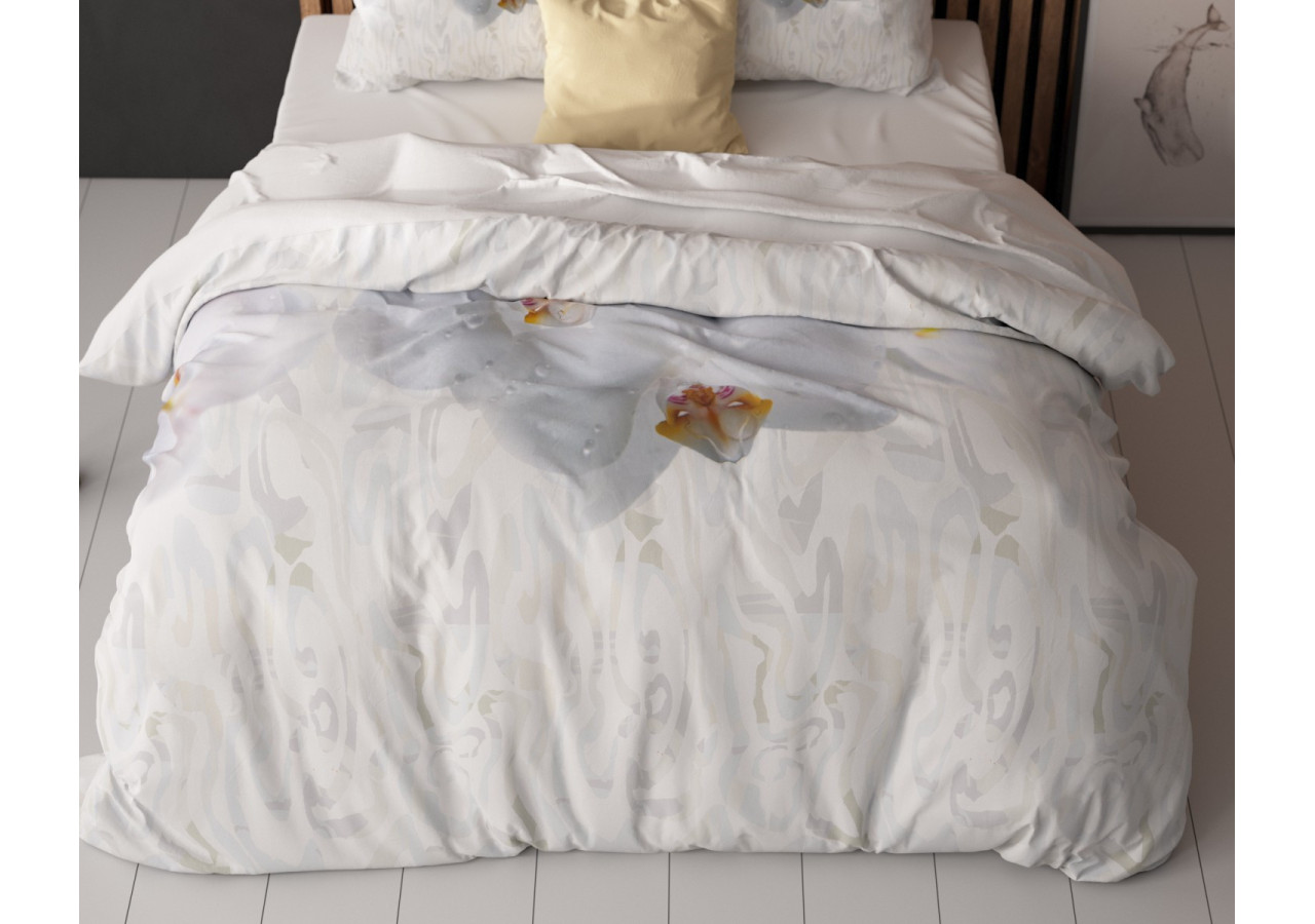 Housse de Couette Orchid Wit - 140 x 200/220 cm, Microfibre Douce - 17021670 - Royal Textile