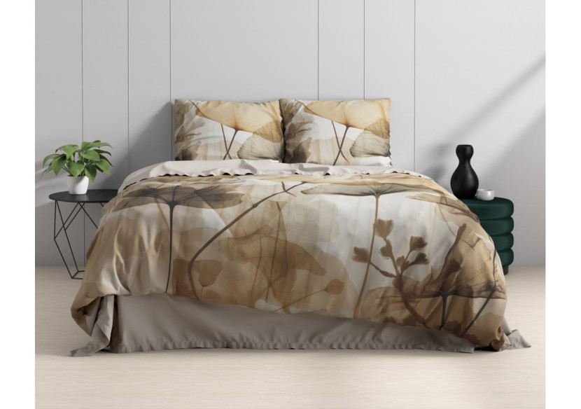 Housse de Couette Water Flow Zand - Luxe Satin Coton 140 x 200/220 cm - 17021928 - Royal Textile