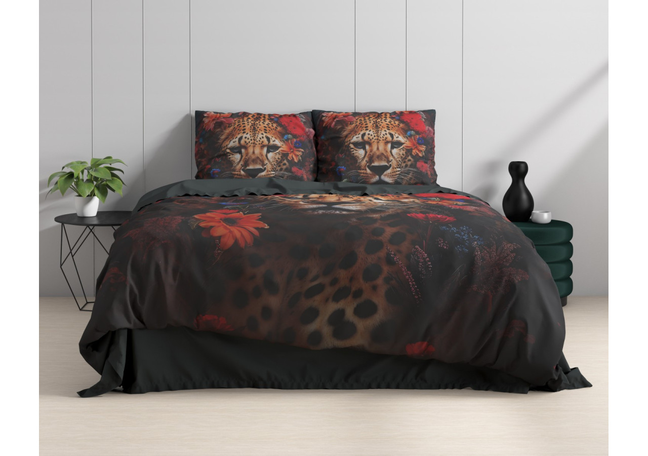 Housse de Couette Leopardo Multi - 240 x 200/220 cm, Satin de Coton Luxueux - 17021924 - Royal Textile