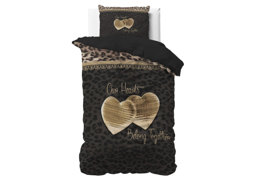 Housse de Couette Two Love - Noir 140 x 200/220 cm en Microfibre - 17021309 - Royal Textile